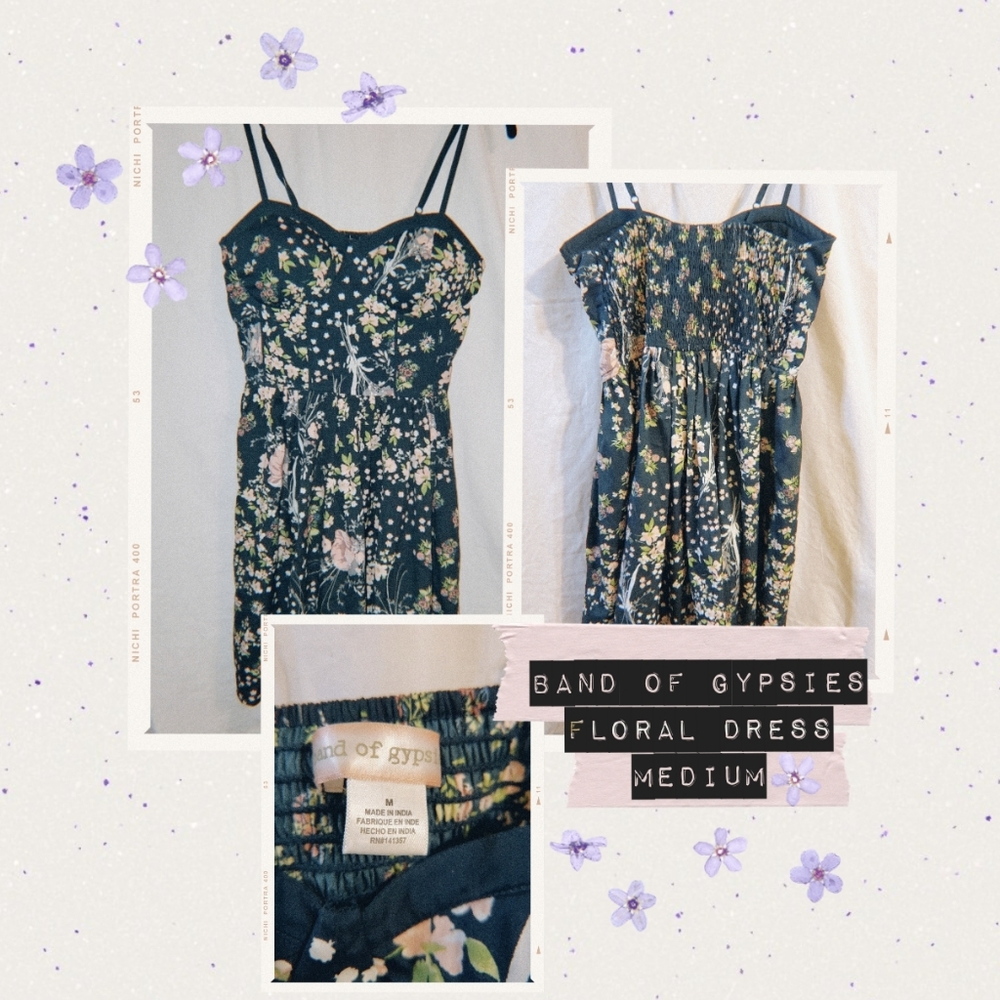 Band of gypsies, floral, bustier top skater dress